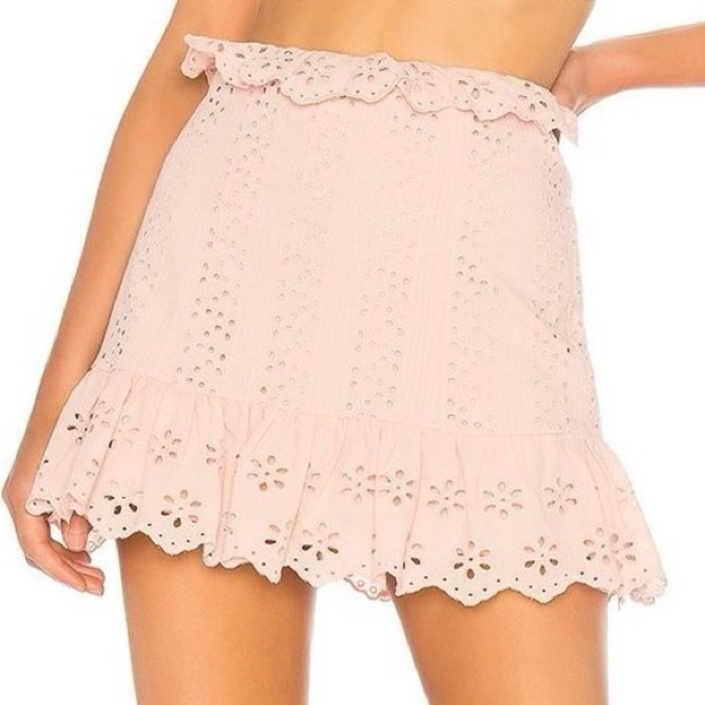 Tularosa Tanya Eyelet Pink Skirt